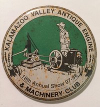 1997-98 Kalamazoo Valley Antique Engine Machinery Club Pin back Button M... - $5.58