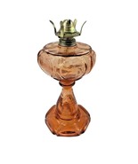 Rare Antique Pink Glass Beaded Heart Sweetheart Kerosene Oil Lamp - $4,312.88 MXN