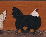 5 Rolls Country Theme Chicken Wallpaper Border, Brown Background WK74768... - $48.50