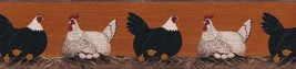 5 Rolls Country Theme Chicken Wallpaper Border, Brown Background WK74768... - £38.67 GBP