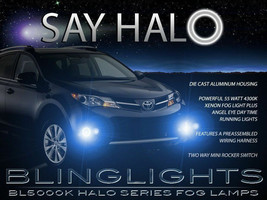 White LED Halo Fog Lamp Light Kit for 2013-2015 Toyota Rav4 Foglamps Foglights - £114.15 GBP