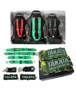 TAKATA Racing Seat Belt Harness 4 Point 3&quot; Snap On Camlock Universal  Ar... - £85.77 GBP
