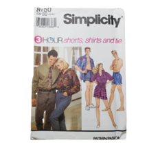 Simplicity 8150 Sewing Pattern Womens Mens Teens Sz L-XL Shorts Shirt Tie Uncut - £9.66 GBP