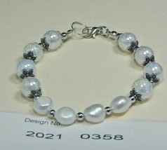 Bracelet, Pearl Gemstone-facilitates- Purity, faith, charity, innocence,0358 - £9.58 GBP