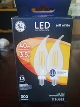 2 bulbs GE LED light bulbs 40w/3.5w CAC Base Clear Finish Dimmable NEW - $15.89