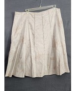 Reba Skirt Cotton Linen Flare Metallic Shine Boho Women’s Sz 16 Fully Lined - £15.59 GBP