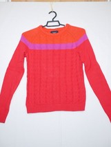 Lands&#39; End Women Cotton Cable Drifter Crew Neck Sweater Size XS 2-4 - £15.78 GBP