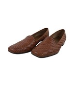 Naturalizer Loafers Flat Shoes Womens 8.5 N Leather Brazil Brown Woven P... - £20.54 GBP