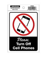 Hillman No Cell Phones Sign (4&quot; x 6&quot;) - $17.84