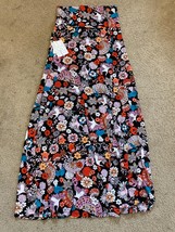 LuLaRoe Maxi Skirt Floral Daisy bird Sz XXS Fit &amp; Flare Foldable Waist Stretch - £18.35 GBP