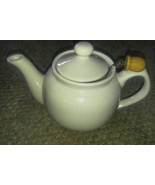 Small White Ceramic TeaPot With Strainer Infuser One Person Use Tea Pot - £12.67 GBP