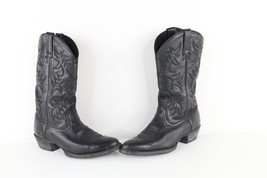 Ariat Heritage Mens 10 Distressed Leather Deertan Western Cowboy Boots Black - £100.63 GBP