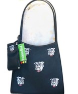 NWT-Womens Black stand up purse with holder on side, and Bulldogs all over - £20.54 GBP