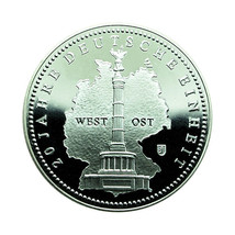 Germany Medal 2010 Silver 20 Years of German Unity 32mm 02013 - $40.49