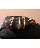 NORTHERN LIGHTS LABRADORITE CRYSTAL PENDANT MERLIN&#39;S GOLD ANCIENT BRONZE... - $61.35 CAD