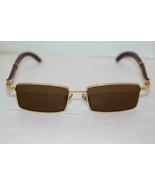 Vintage Cartier Gold and Wood C Decor Brown Lens Sunglasses 55-16-140 - £586.57 GBP