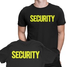 Security T-Shirt Front Back Screen Print Shirt Event (Black &amp; Safety Green) - £9.47 GBP+