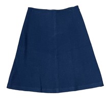 St. John Caviar Women&#39;s Mini Skirt Knitted Wool A-Line Side Zip Navy Blu... - $59.39