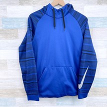 Nike Tri-Flow Dri-Fit Hoodie Blue Black Fleece Lined Kangaroo Pocket Mens Medium - $39.59