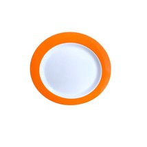 New melamine Dinner Plates Set of 2 Orange White 10.5 in Diameter - £8.71 GBP