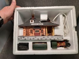Dept 56 Dickens Village Series Train and Lighted Station 4 Piece Set EUC IOB - £37.85 GBP