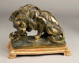 AA Importing Lion and Snake Figure,  Bronze Finish - $68.31