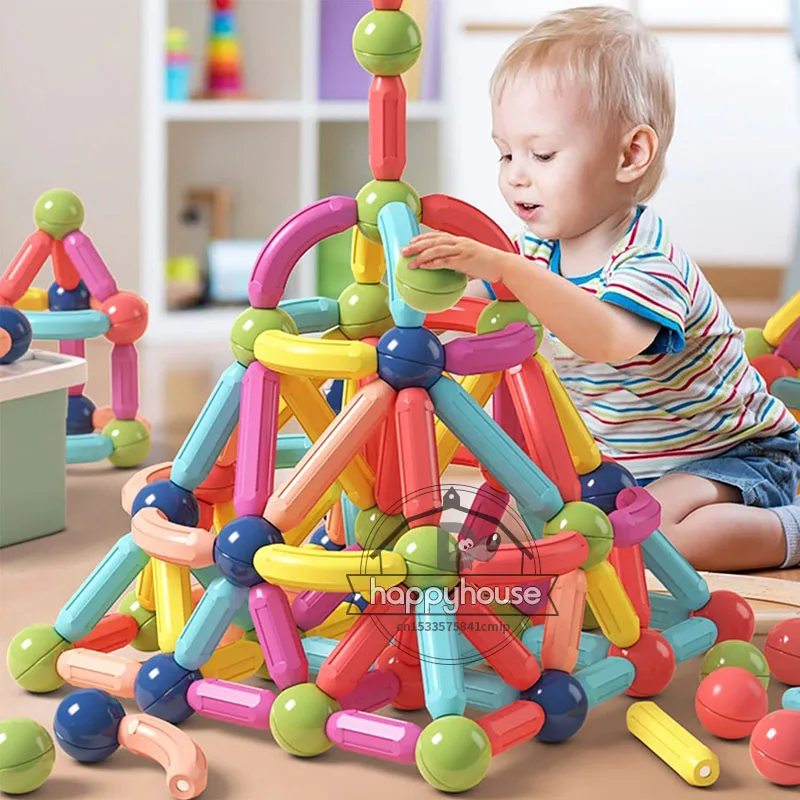 Magnetic Constructor Blocks Set Toys for Kids Magnet Stick Rod Building Blocks - £12.34 GBP