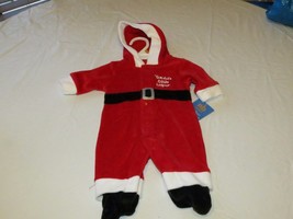 Carter&#39;s infant baby Christmas 3 month 3M 28.00 hoody 1 piece Santa help... - £15.25 GBP