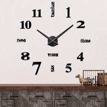 Modern Frameless DIY Wall Clock Large 3D Wall Watch Mirror Numbers - $26.59
