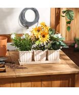 WHITE SQUARE CERAMIC SMALL PLANTER SET OF 3 - $30.00