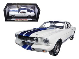 1965 Ford Mustang Shelby GT350R White with Blue Stripes and Printed Carroll She - £77.82 GBP