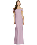 Dessy 2987....Full Length off the shoulders Crepe Dress...Suede Rose...S... - $84.55