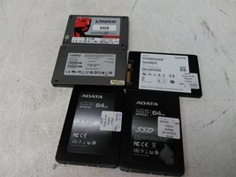 Lot of 5 Mix Branded 64GB 2.5&quot; SATA SSDs Solid State Drives  - £46.54 GBP