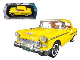 1955 Chevrolet Bel Air Convertible Soft Top Yellow &quot;Timeless Classics&quot; 1/18 Die - £52.97 GBP