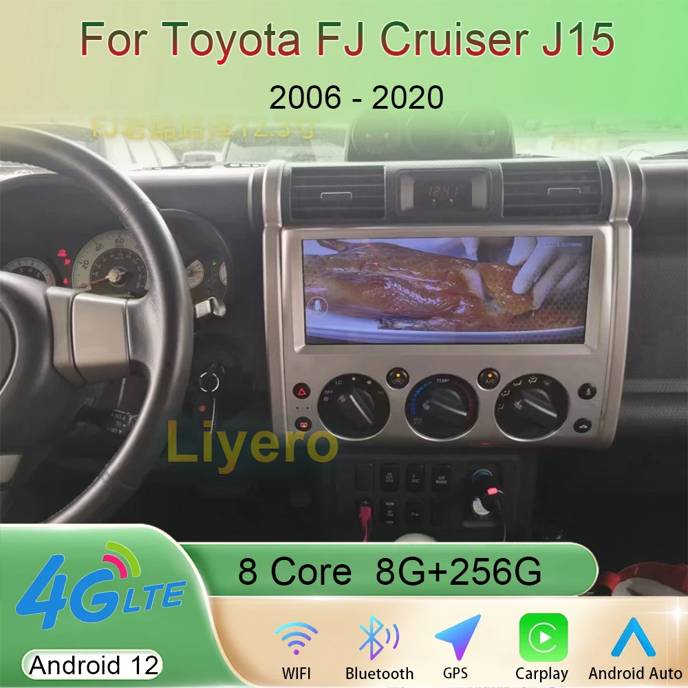 12.3 Inch Android 13 For Toyota FJ Cruiser J15 2006-2020 Car Radio Stereo - $454.05+
