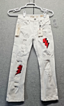 Nwt $ 16 Evolution In Design White Distressed Jeans Girl Size 6 (X6) - £9.37 GBP