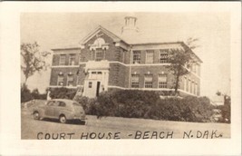 Beach North Dakota Golden Valley County Courthouse RPPC Old Car ND Postcard V17 - £19.89 GBP
