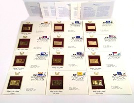 Flags of Our Nation Lot of 12 FDI FDC 22kt Gold Replica Cover Stamps - $20.89