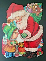 Vintage Christmas Die cut Santa Claus Mad Angry Child Wall hanging13x9&quot; - £15.97 GBP