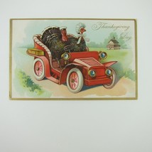 Thanksgiving Postcard Wild Turkey Drive Car Anthropomorphic Raphael Tuck Antique - £7.95 GBP