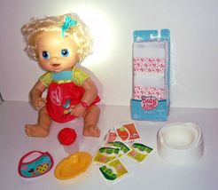 Baby Alive Hasbro 2010 Blonde Hair Interactive Doll Talks Eat Poop Pees w/extras - $159.99