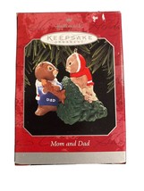 Hallmark: Mom and Dad - Bringing in Christmas Tree - 1998 - Holiday Ornament New - £6.05 GBP