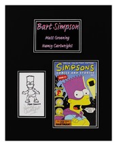 Bart Simpson Signed By Matt Groening &amp; Nancy Cartwirght Museum Framed - £1,502.79 GBP