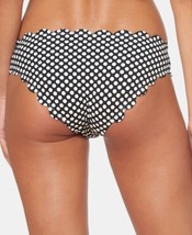 Jessica Simpson Womens Polka Dot Scalloped Bikini Bottoms Small Black Texture - £36.88 GBP