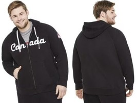 Canadiana Big Men&#39;s Full-Zip Hoodie Sweater Black 4XL/ 4TG NWT - $19.99