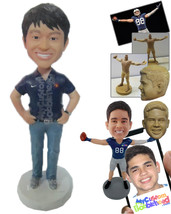 Personalized Bobblehead Neat Handsome Man In Polo With Hands On Waist And A Wris - £72.11 GBP