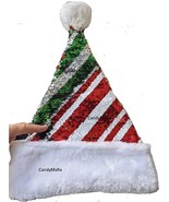 Ugly Christmas Sweater Santa Hat Color Changing Flip Sequin Red Green Pa... - £11.94 GBP