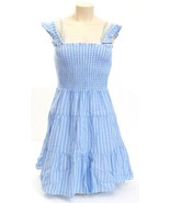 Romeo &amp; Juliet Couture Blue &amp; White Tiered Smocked Dress Women&#39;s NWT - £95.09 GBP