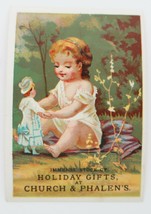 Circa 1900 Church &amp; Phelan Dry Goods Troy NY trade card little girl with... - $380.53 MXN