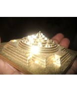 SHREE YANTRA MERU PYRAMID POWERFUL MANDALA POWER 18 KT GOLD PLATED - $9,336.64 MXN